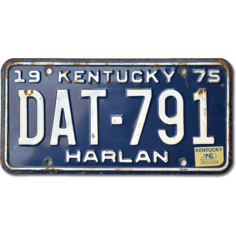 Amerikai rendszám Kentucky 1975 Harlan DAT-791