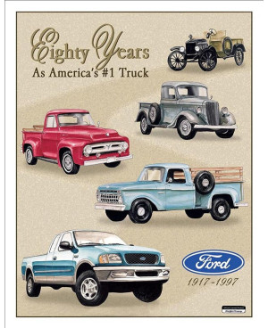 Plechová cedule Ford Trucks 80 Years Tribute 32 cm x 40 cm