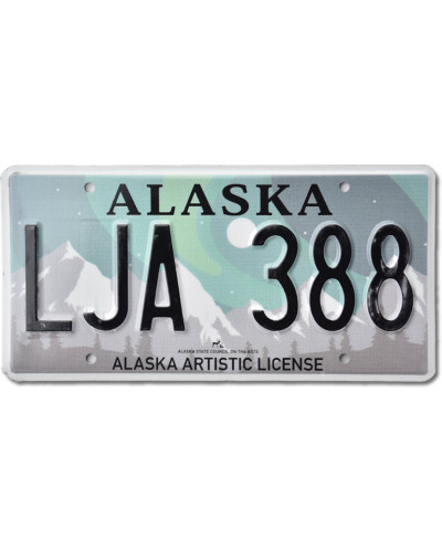 Amerikai rendszám Alaska Aurora Borealis LJA 388