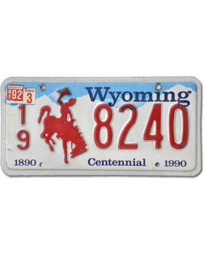 Amerikai rendszám Wyoming Centennial 19-8240