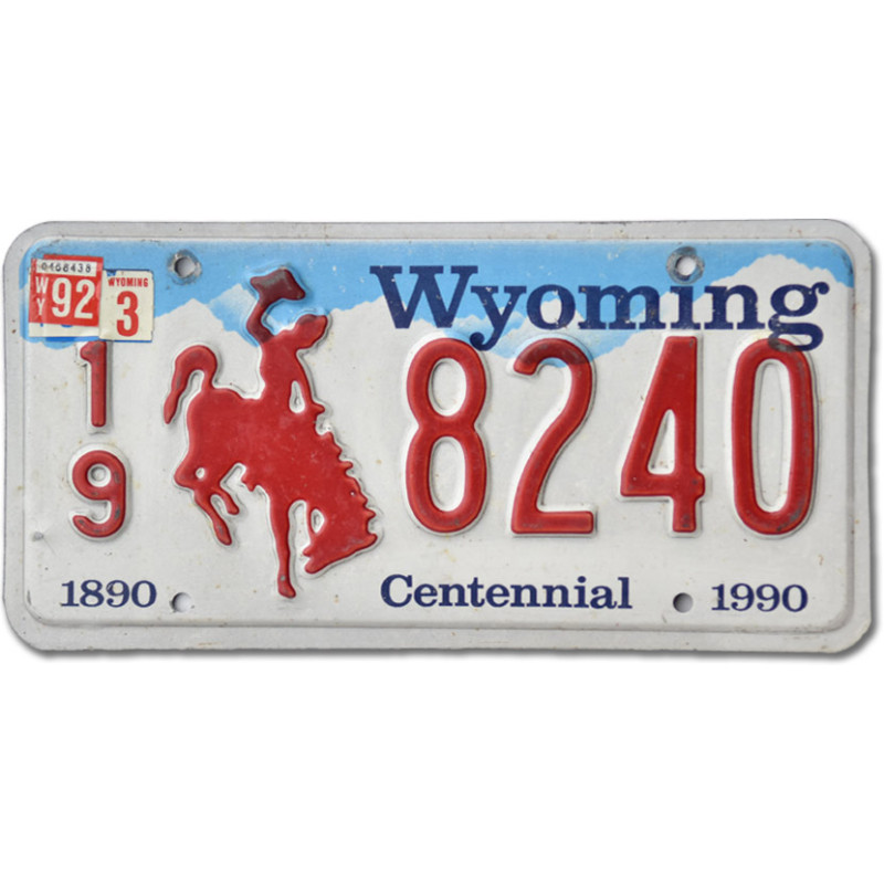 Amerikai rendszám Wyoming Centennial 19-8240