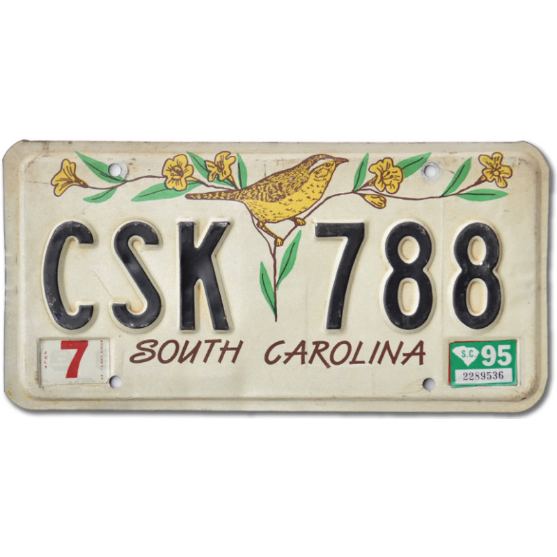 Amerikai rendszám South Carolina Bird CSK 788