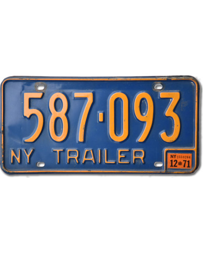 Amerikai rendszám New York Blue Trailer 587-093