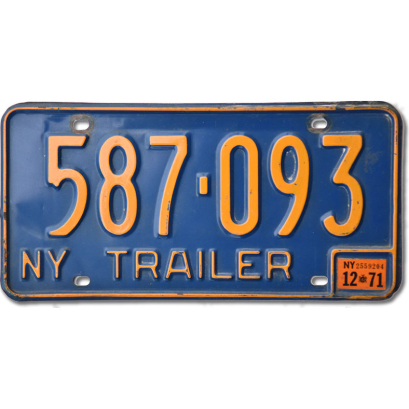 Amerikai rendszám New York Blue Trailer 587-093