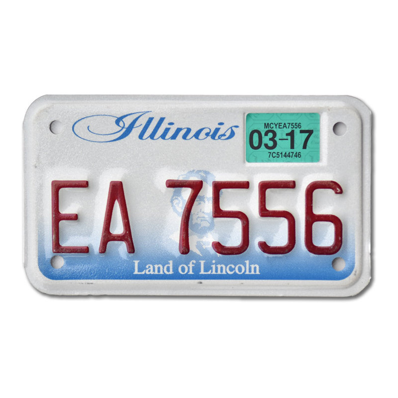 Motoros amerikai rendszám Illinois Land of Lincoln EA 7556