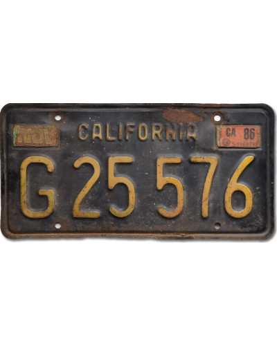 Amerikai rendszám California 1963 Black G 25 576