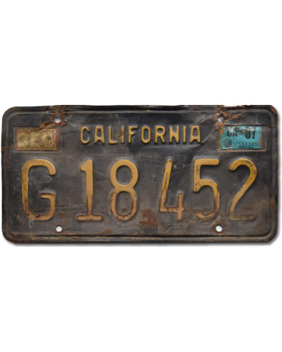 Amerikai rendszám California 1963 Black G 18452