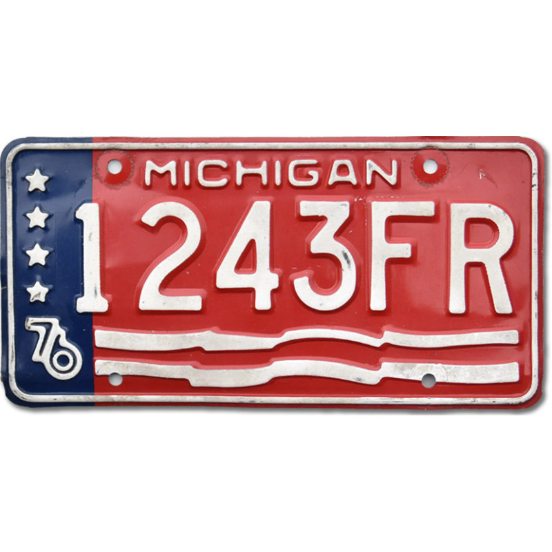 Amerikai rendszám Michigan 1976 Stars 1243FR