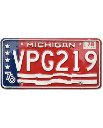 Amerikai rendszám Michigan 1976 Stars VPG219