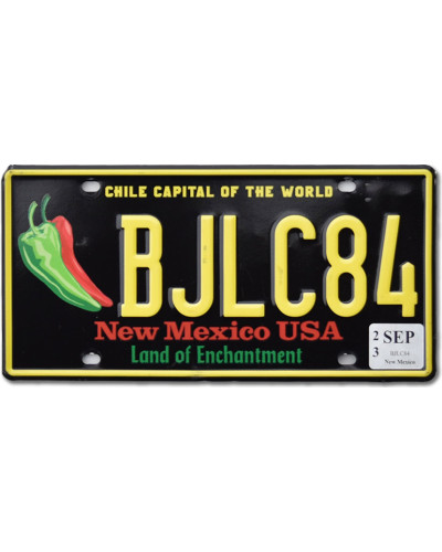 Amerikai rendszám New Mexico Chile Capital BJLC84