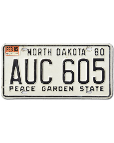 Amerikai rendszám North Dakota 1980 Peace Garden  AUC 605