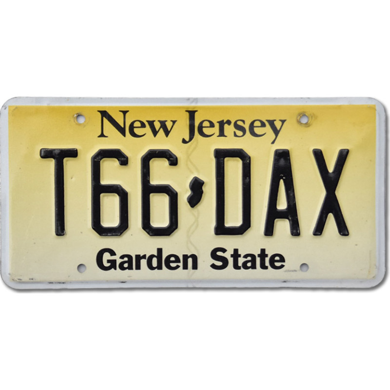 Amerikai rendszám New Jersey Garden State T66-DAX