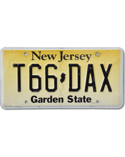 Amerikai rendszám New Jersey Garden State T66-DAX