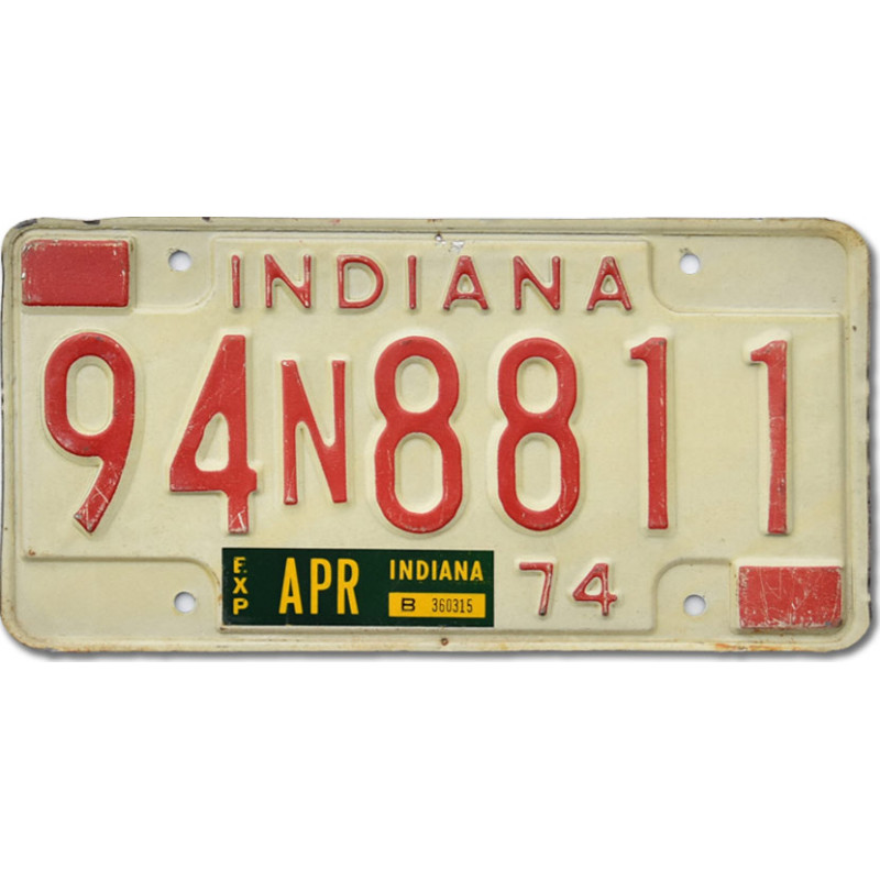 Amerikai rendszám Indiana 1974 White 94N8811