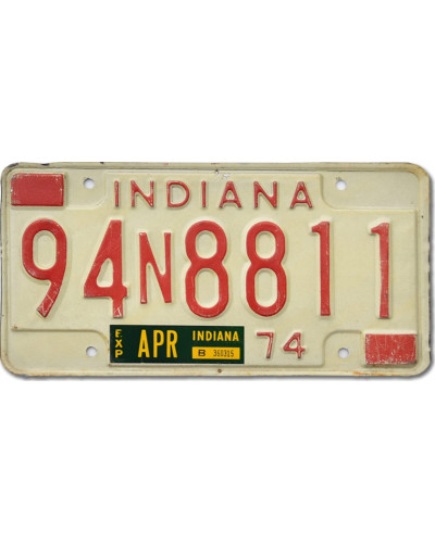 Amerikai rendszám Indiana 1974 White 94N8811