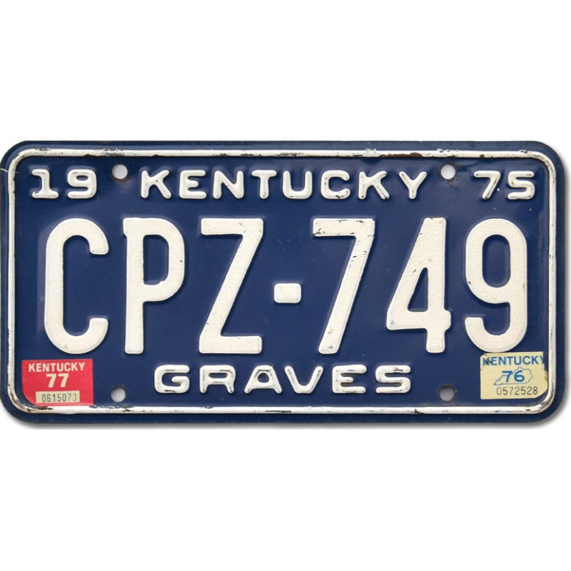 Amerikai rendszám Kentucky Blue 1975 Graves CPZ-749