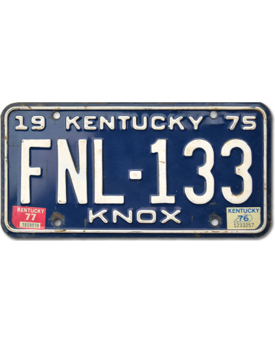 Amerikai rendszám Kentucky Blue 1975 Knox FNL-133