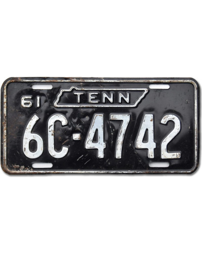 Amerikai rendszám Tennessee 1961 Black 6C-4742