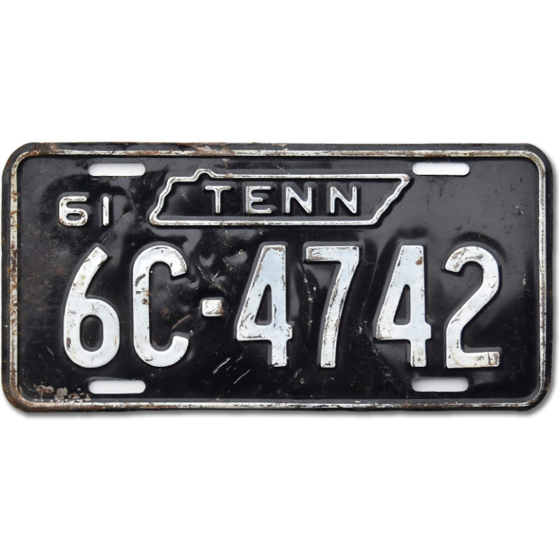 Amerikai rendszám Tennessee 1961 Black 6C-4742