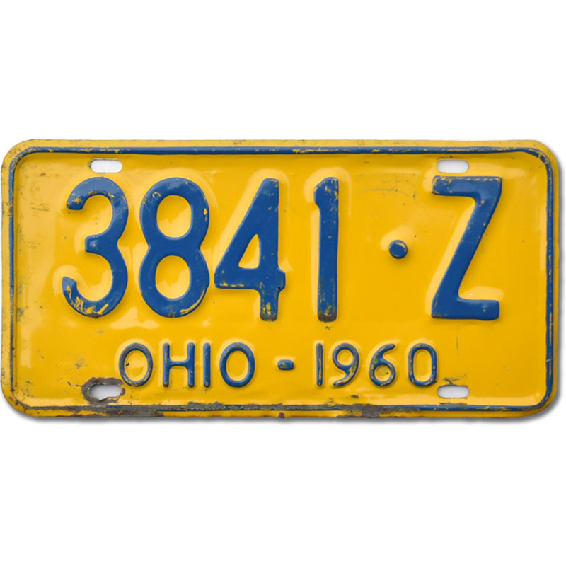 Amerikai rendszám Ohio 1960 Yellow 3841-Z