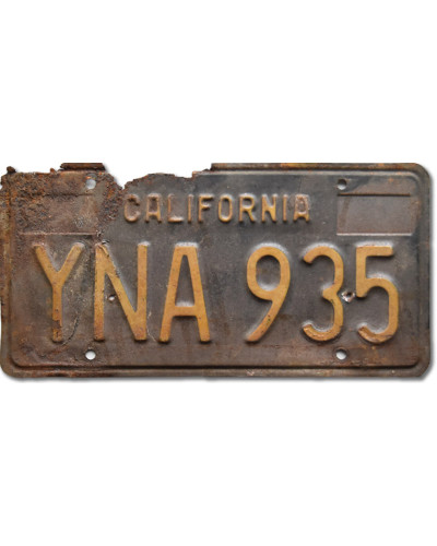 Amerikai rendszám California 1963 Black YNA 935