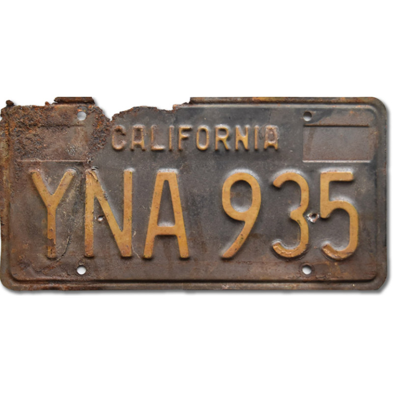 Amerikai rendszám California 1963 Black YNA 935