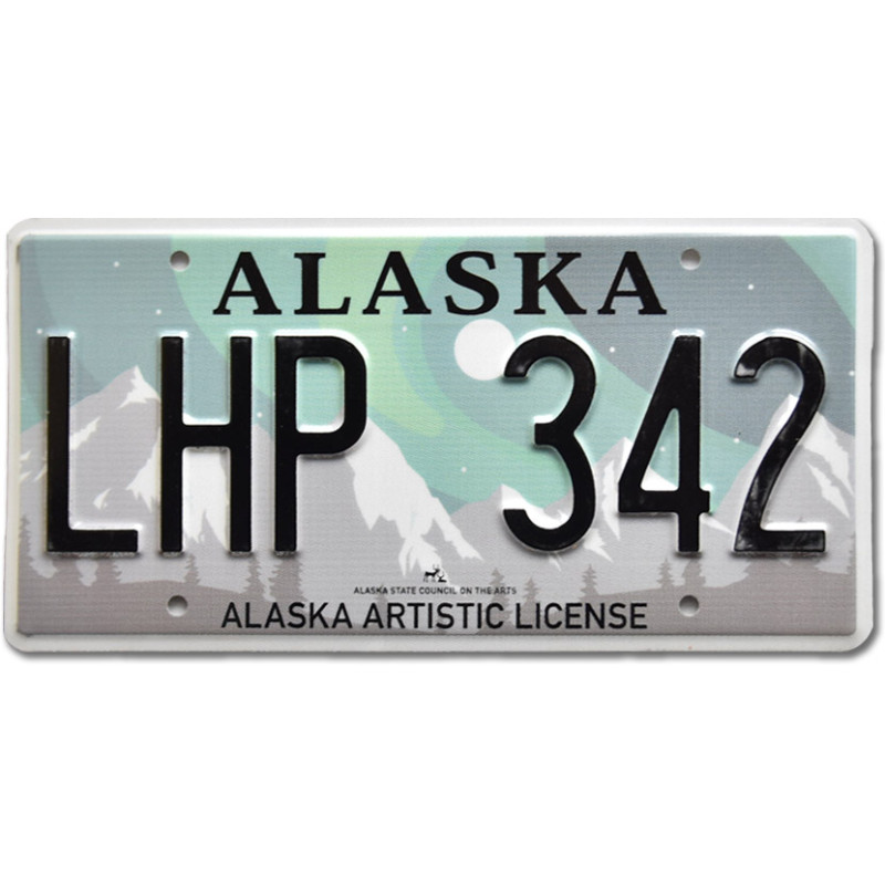 Amerikai rendszám Alaska Aurora Borealis LHP 342