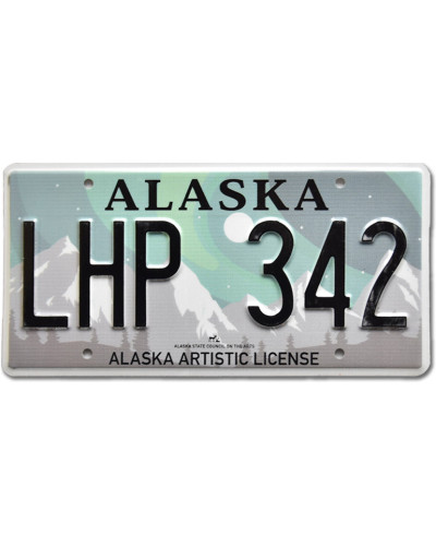 Amerikai rendszám Alaska Aurora Borealis LHP 342