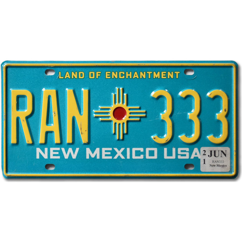 Amerikai rendszám New Mexico Blue RAN 333