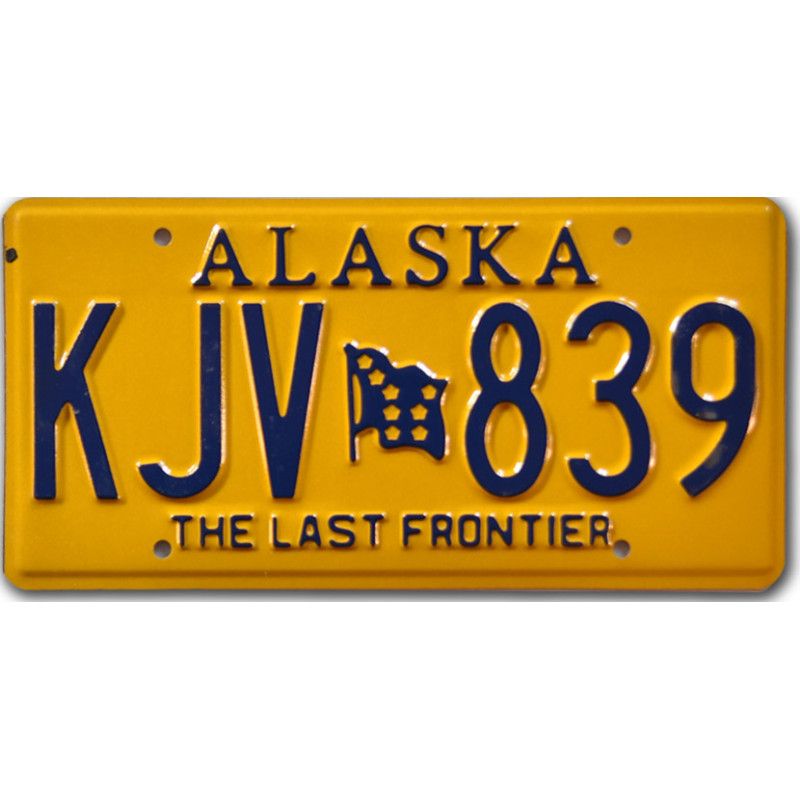 Amerikai rendszám Alaska Last Frontier KJV 839