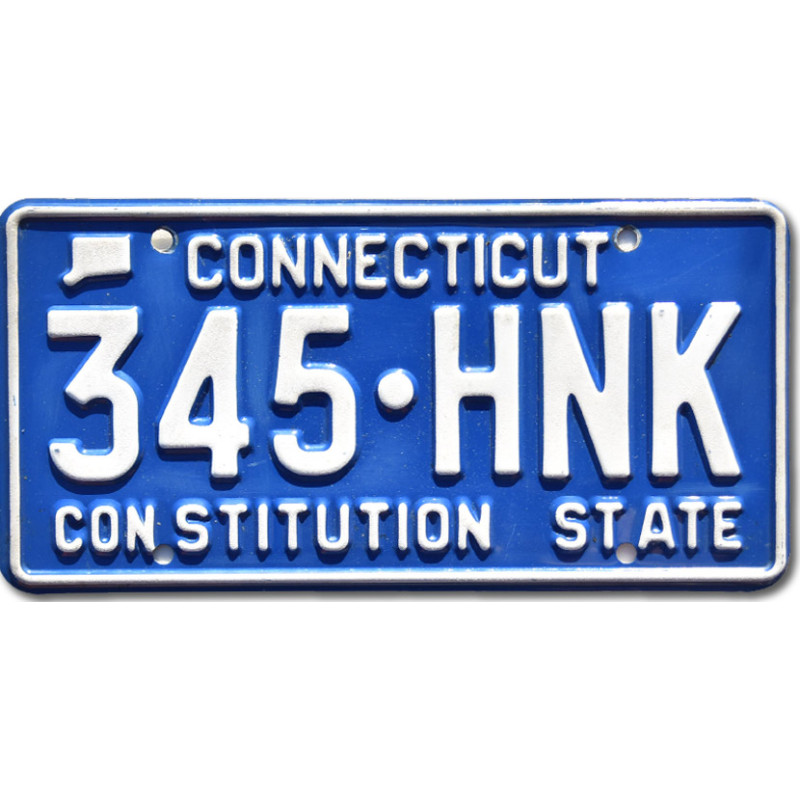 Amerikai rendszám Connecticut Blue Blue 345-HNK