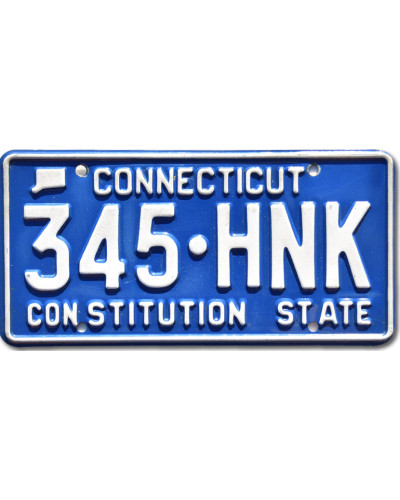 Amerikai rendszám Connecticut Blue Blue 345-HNK