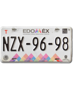 Mexická SPZ Estado de Mexico NZX-96-98