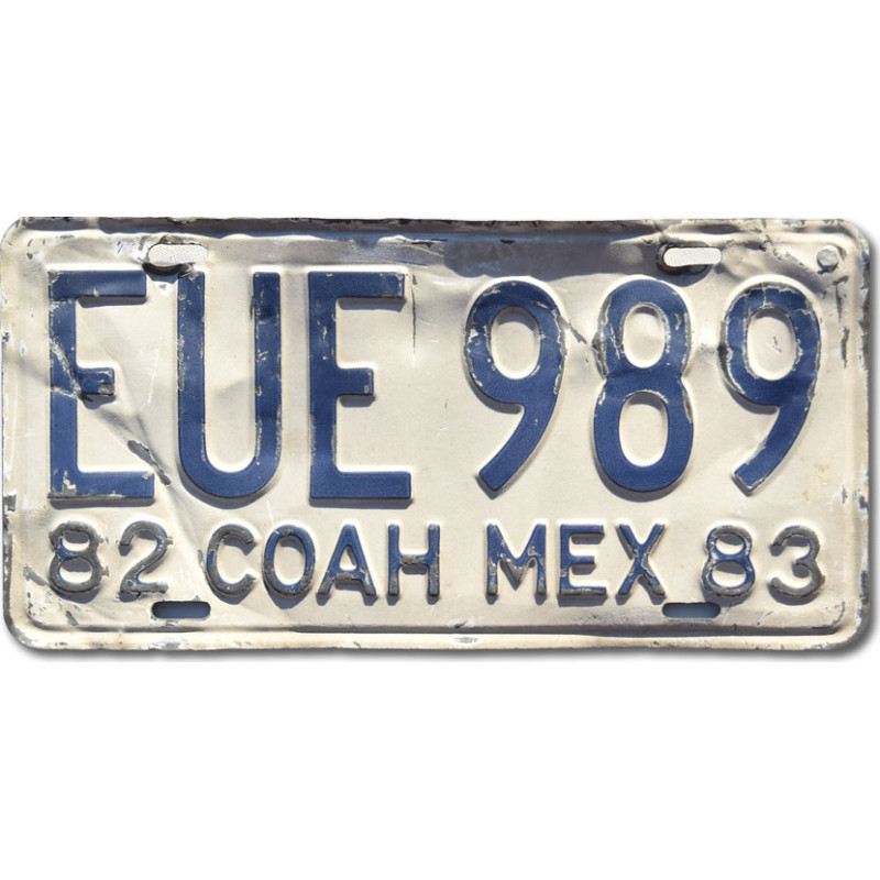 Mexikói rendszám Coahuila EUE 989