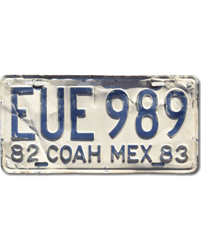 Mexikói rendszám Coahuila EUE 989