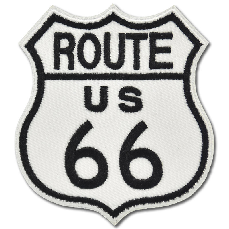 Motoros folt Route 66 fehér 8 cm x 8 cm